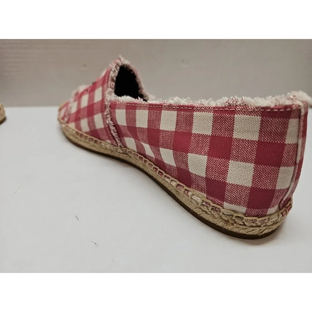 COACH‎ CELINA GINGHAM ESPADRILLE STRAWBERRY/CHALK SHOES WOMEN'S SIZE 11